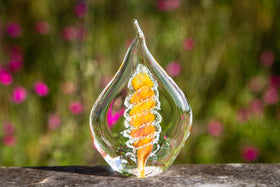Memorial Glass Flame with Cremation Ashes