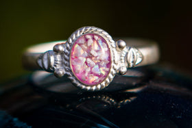 silver cremation jewelry ring