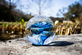 Heart Snowfall Orb with Cremation Ash