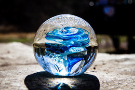 Butterfly Snowfall Orb with Cremation Ash