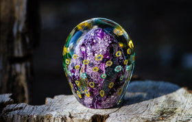 Flowery Mountain Paperweight with Cremains