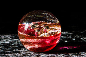 Vortex Glass Paperweight with Cremation Ash