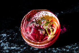 Vortex Glass Paperweight with Cremation Ash