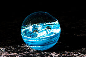 Vortex Glass Paperweight with Cremation Ash