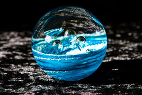 Vortex Glass Paperweight with Cremation Ash