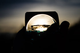 Cube Glass Paperweight with Cremation Ash