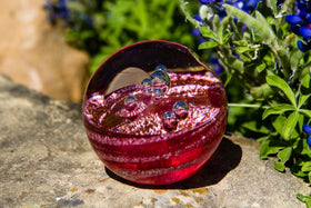 Glass Vortex with Cremation Ash