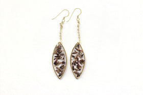 Lavender leaf cremation jewelry earrings