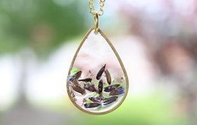 Teardrop cremation jewelry necklace