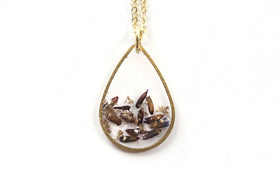 Teardrop cremation jewelry necklace