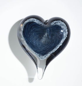 Glass Swirl Heart with Cremains - 20 Colors Available