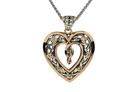 Memorial Sterling Silver and Gold Heart Necklace
