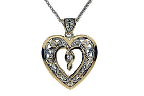 Memorial Sterling Silver and Gold Heart Necklace