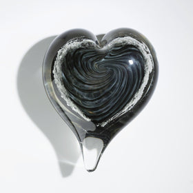 Glass Swirl Heart with Cremains - 20 Colors Available