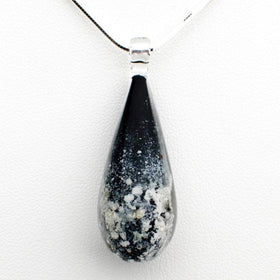 Obsidian Drop Pendant with Infused Ash