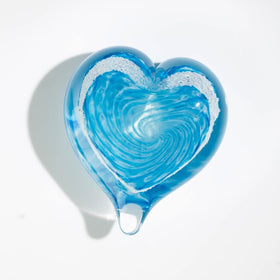 Glass Swirl Heart with Cremains - 20 Colors Available