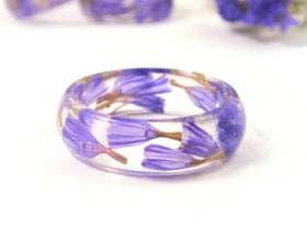 Purple Flower Ring with Cremains