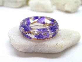 Purple Flower Ring with Cremains