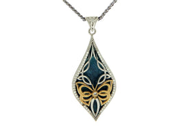 Blue Sterling Silver Butterfly Memorial Necklace