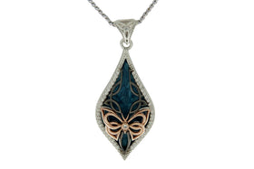 Petite Blue Sterling SIlver Butterfly Memorial Pendants