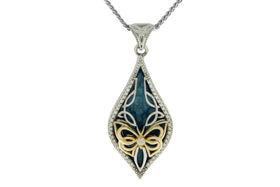 Petite Blue Sterling SIlver Butterfly Memorial Pendants