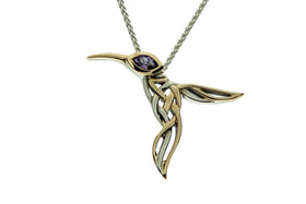 Silver & Gold Hummingbird Memorial Necklace