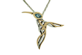Silver & Gold Hummingbird Memorial Necklace