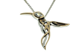 Silver & Gold Hummingbird Memorial Necklace