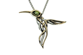 Silver & Gold Hummingbird Memorial Necklace