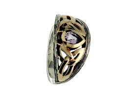 Gold and Sterling Silver Guardian Angel Ring