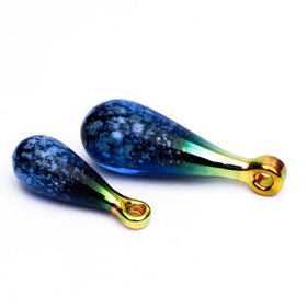 Black Opal Drop Pendant with Infused Ash