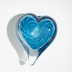 Glass Swirl Heart with Cremains - 20 Colors Available