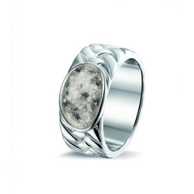 Weaved Silver Ring with Cremation Ash