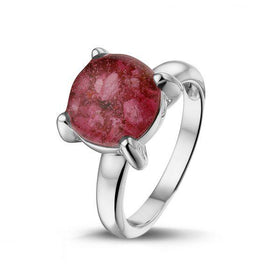 Pronged Silver Ring with Cremation Ash