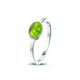 Thin Silver Ring with Cremation Ash