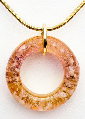 Glass Halo Pendant with Cremation Ashes of People and Pets