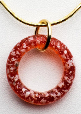 Glass Halo Pendant with Cremation Ashes of People and Pets