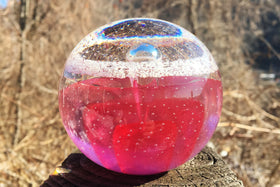 Pink Veil Orb with cremains