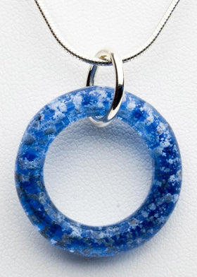 Glass Halo Pendant with Cremation Ashes of People and Pets