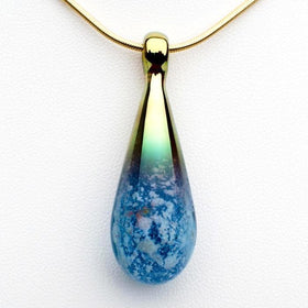Sapphire Drop Pendant with Infused Ash