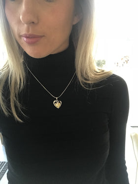 Gold Sparkle Heart Pendant with Cremation Ash