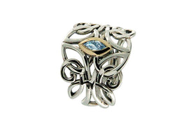 Sterling Silver and Gold  Guardian Angel Ring