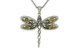 Dragonfly Sympathy Necklace in Silver & Gold