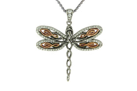 Dragonfly Sympathy Necklace in Silver & Gold