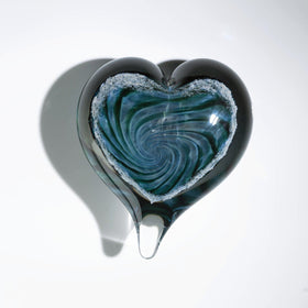 Glass Swirl Heart with Cremains - 20 Colors Available
