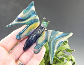 Sunset Glass Butterfly with Infused Cremation Ash