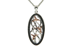 Hummingbird Sympathy Forest Necklace in Gold and Silver