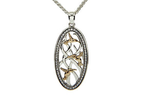 Hummingbird Sympathy Forest Necklace in Gold and Silver