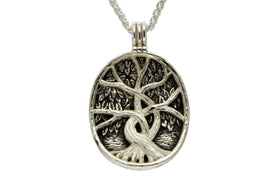 Reversable Tree of Life Silver and Gold Pendant