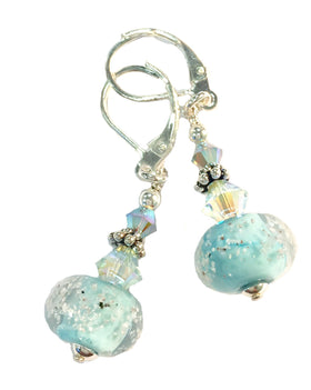 Glass Bead Earrings with Cremains